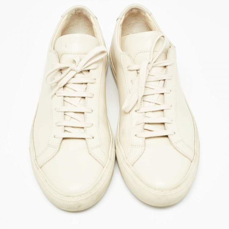 Pre Owned Common Projects Cream Leather Achilles Sneakers Size 39