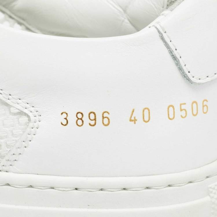 Pre Owned Common Projects White Leather and Mesh Achilles Sneakers Size 40