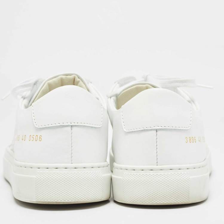 Pre Owned Common Projects White Leather and Mesh Achilles Sneakers Size 40