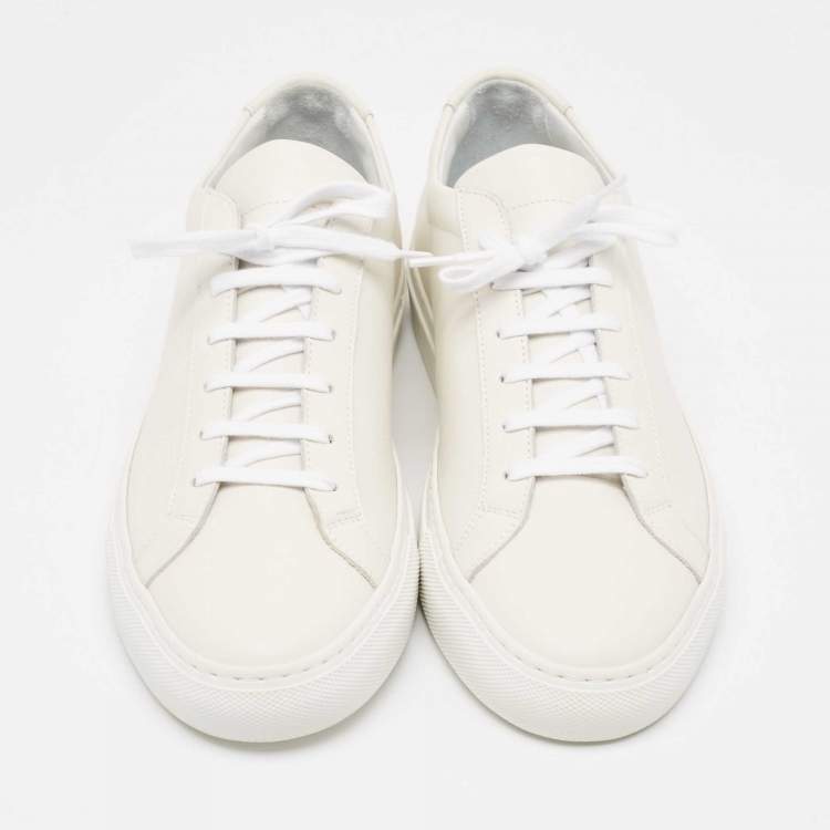 مملوكة مسبقًا Common Projects Off White Leather Achilles Sneakers Size 41