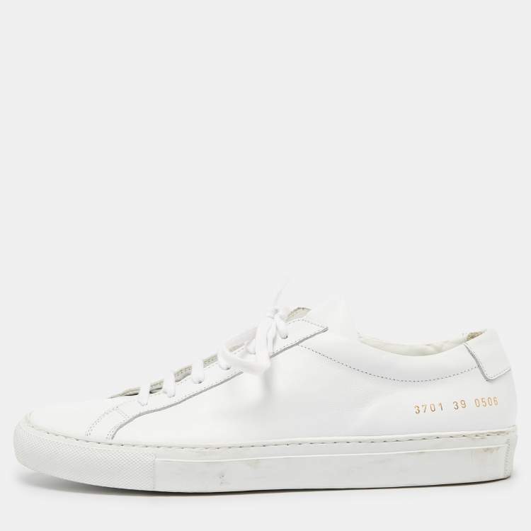 Pre Owned Common Projects White Leather Achilles Sneakers Size 39