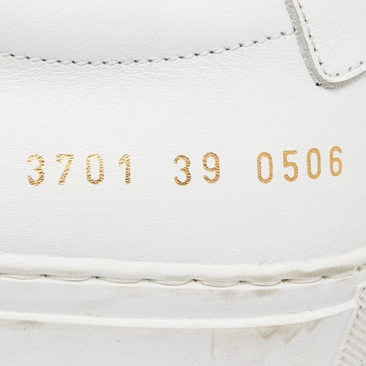 Pre Owned Common Projects White Leather Achilles Sneakers Size 39