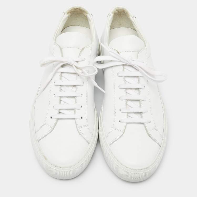 Pre Owned Common Projects White Leather Achilles Sneakers Size 39