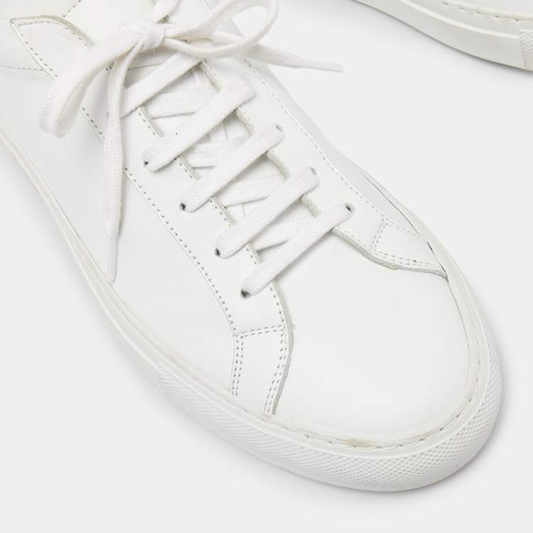 Pre Owned Common Projects White Leather Achilles Sneakers Size 39