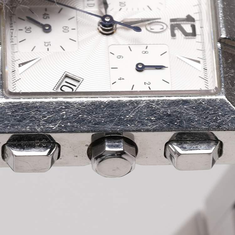 Pre Owned Concord Silver Guilloche Stainless Steel La Scala 14.H1.1371 Women's Wristwatch 30 mm