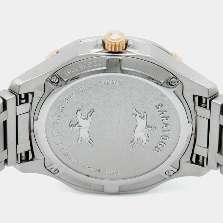 Pre Owned Concord Saratoga 0320169 Mother of Pearl Dial Stainless Steel Rose Gold CVC Diamond Women's Wristwatch 31 mm