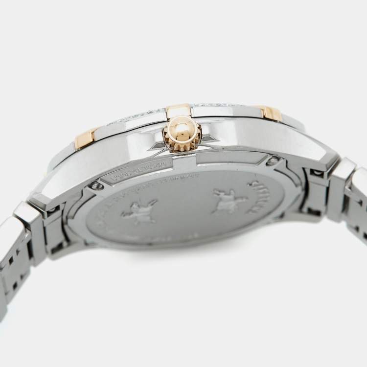 Pre Owned Concord Saratoga 0320169 Mother of Pearl Dial Stainless Steel Rose Gold CVC Diamond Women's Wristwatch 31 mm