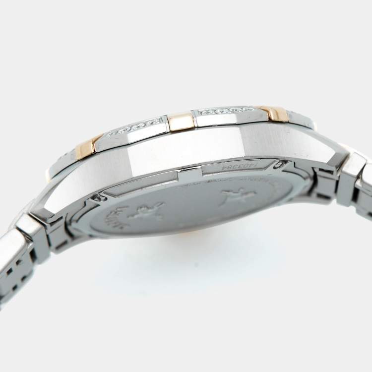 Pre Owned Concord Saratoga 0320169 Mother of Pearl Dial Stainless Steel Rose Gold CVC Diamond Women's Wristwatch 31 mm