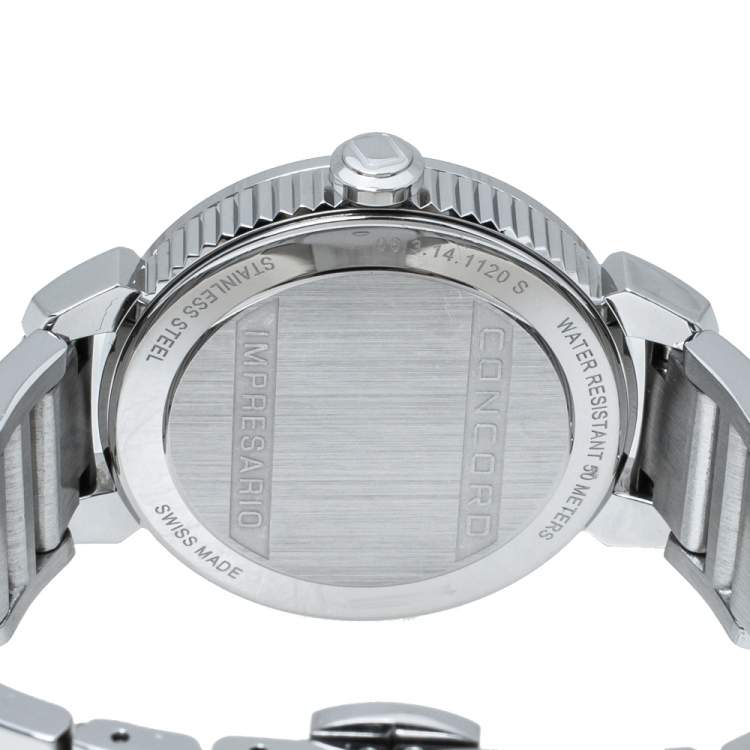 Pre Owned Concord Mother Of Pearl Stainless Steel Diamond Impresario CC.06.3.14.1120S Women's Wristwatch 32 mm