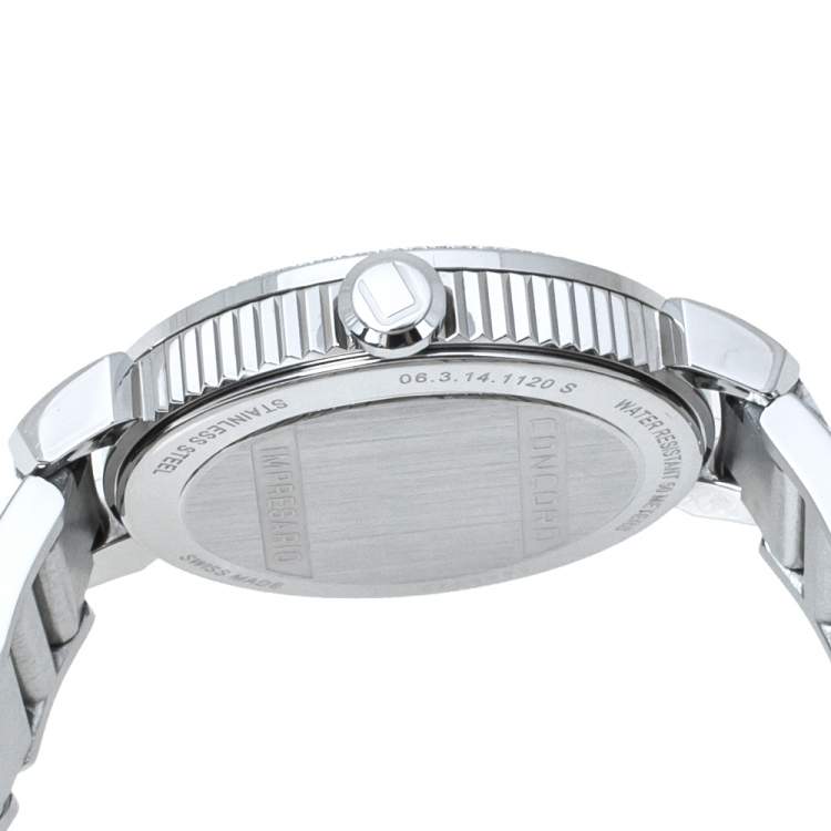 Pre Owned Concord Mother Of Pearl Stainless Steel Diamond Impresario CC.06.3.14.1120S Women's Wristwatch 32 mm