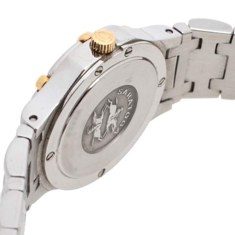 Pre Owned Concord White Two-Tone Stainless Steel Saratoga 115.73.287.G Women's Wristwatch 23 mm