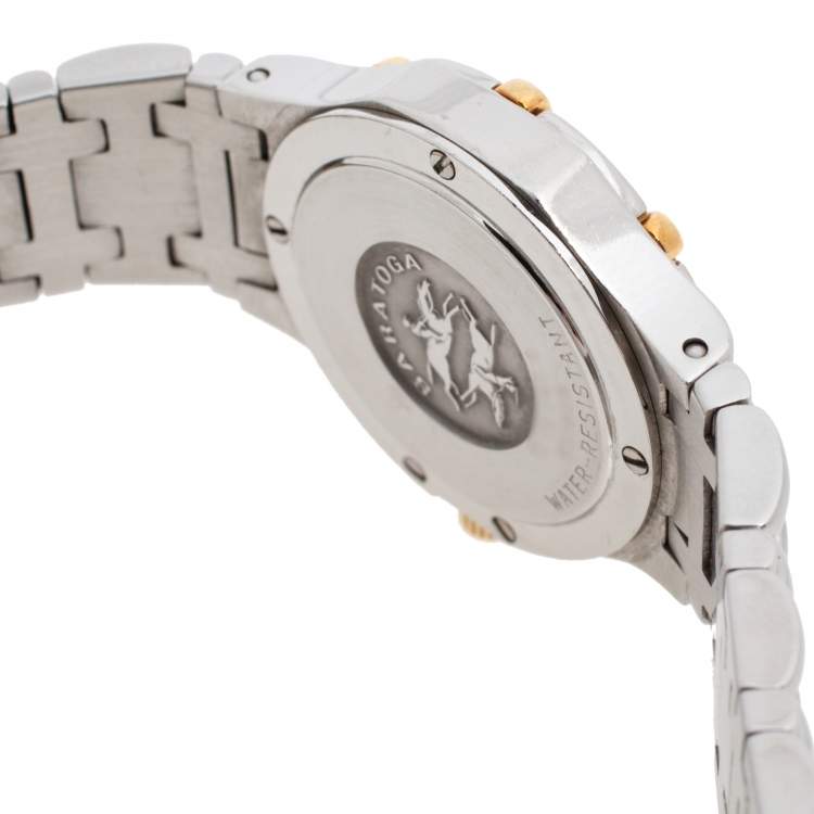 Pre Owned Concord White Two-Tone Stainless Steel Saratoga 115.73.287.G Women's Wristwatch 23 mm