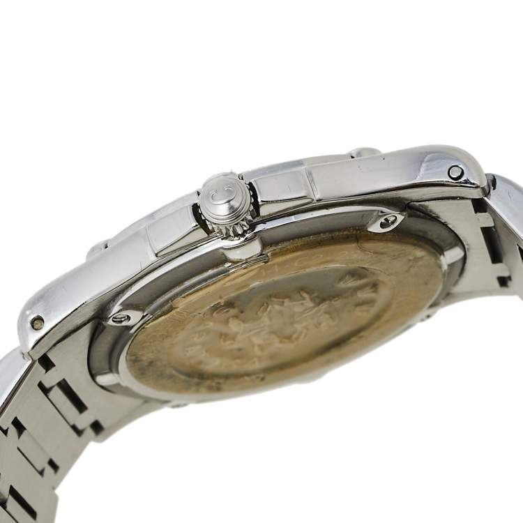 Pre Owned Concord Silver Stainless Steel Saratoga SL 14-C2-230 Unisex Wristwatch 34 mm