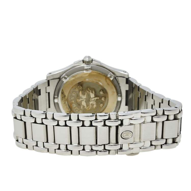 Pre Owned Concord Silver Stainless Steel Saratoga SL 14-C2-230 Unisex Wristwatch 34 mm