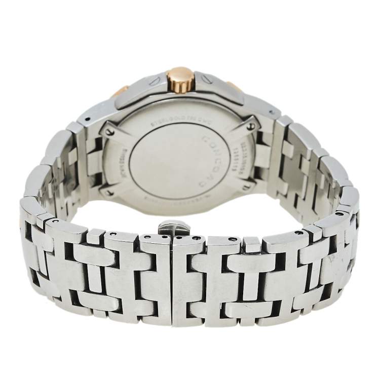 Pre Owned Concord Silver 18K Rose Gold & Stainless Steel Diamond Saratoga 02.3.15.1010 S Women's Wristwatch 35.50 mm