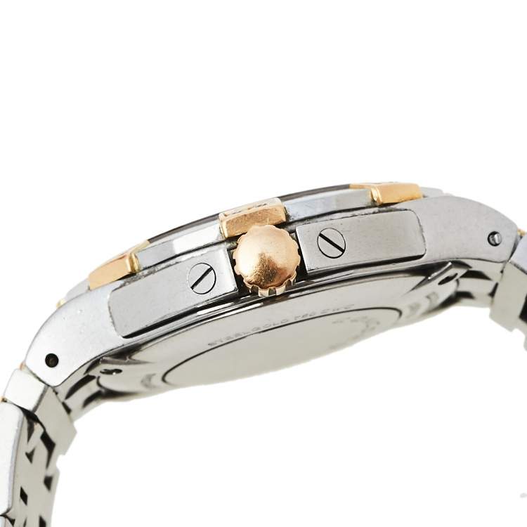Pre Owned Concord Silver 18K Rose Gold & Stainless Steel Diamond Saratoga 02.3.15.1010 S Women's Wristwatch 35.50 mm