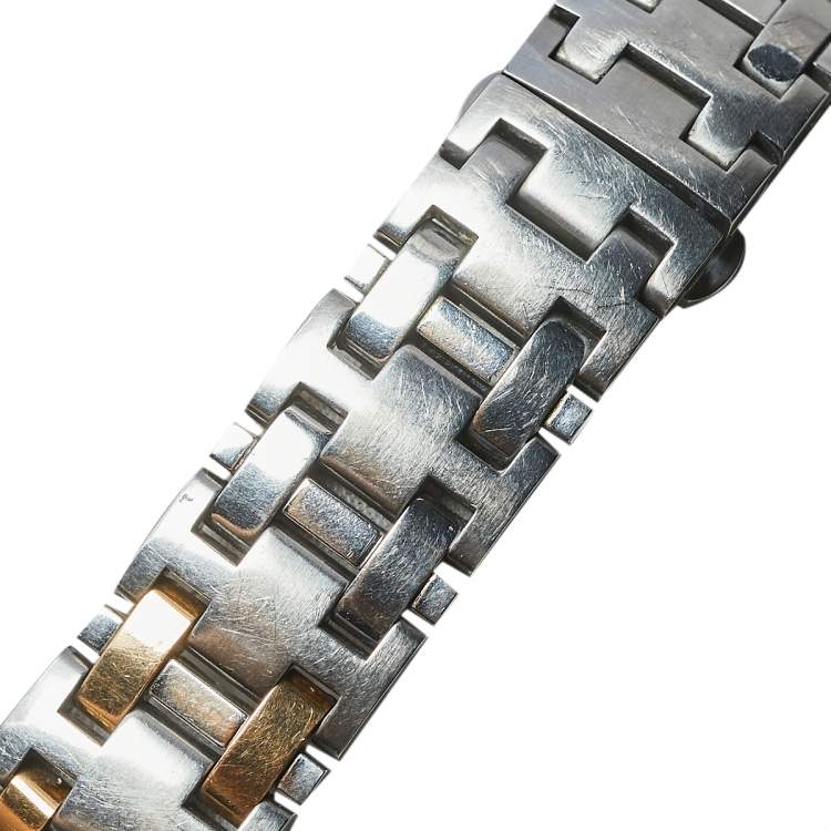 Pre Owned Concord Silver 18K Rose Gold & Stainless Steel Diamond Saratoga 02.3.15.1010 S Women's Wristwatch 35.50 mm