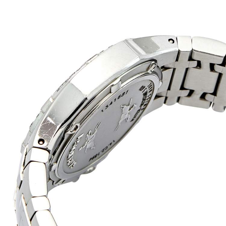 مملوكة مسبقًا Concord Silver Stainless Steel Diamond Saratoga 14.C2.1894 Women's Wristwatch 37 mm 