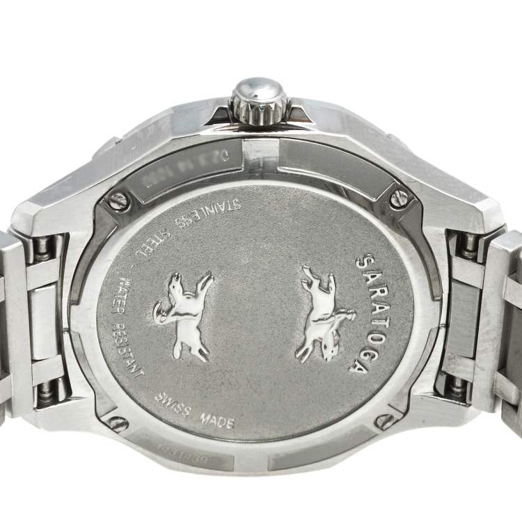 Pre Owned Concord Mother of Pearl Flower Stainless Steel Diamond Saratoga 02.3.14.1060 Women's Wristwatch 31 mm