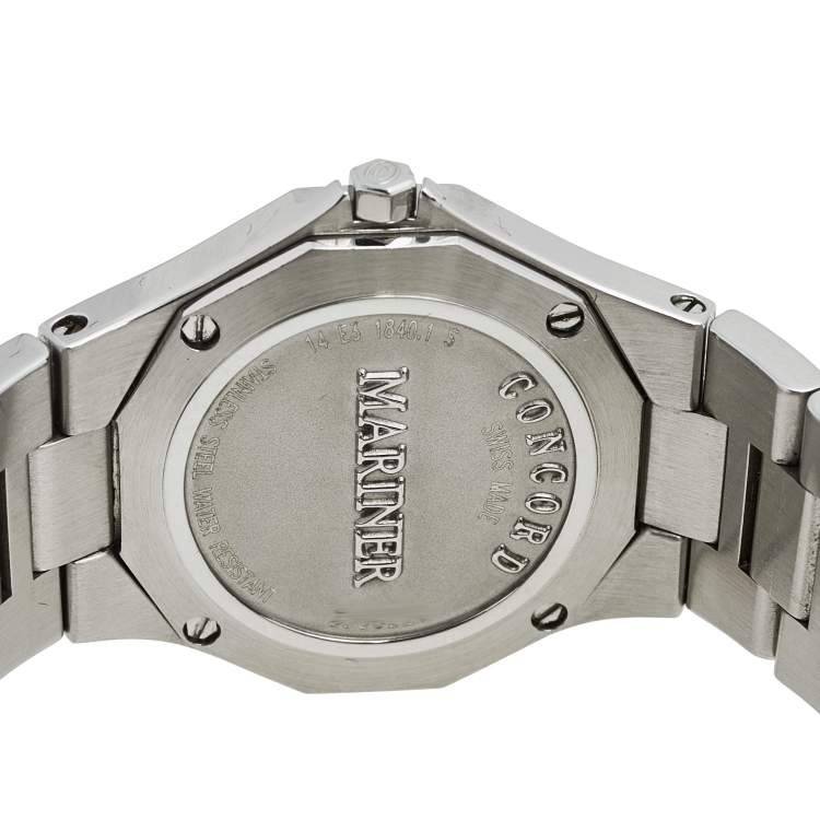 Pre Owned Concord Black Stainless Steel Diamond Mariner 14.E3.1840.1 S Women's Wristwatch 26 mm