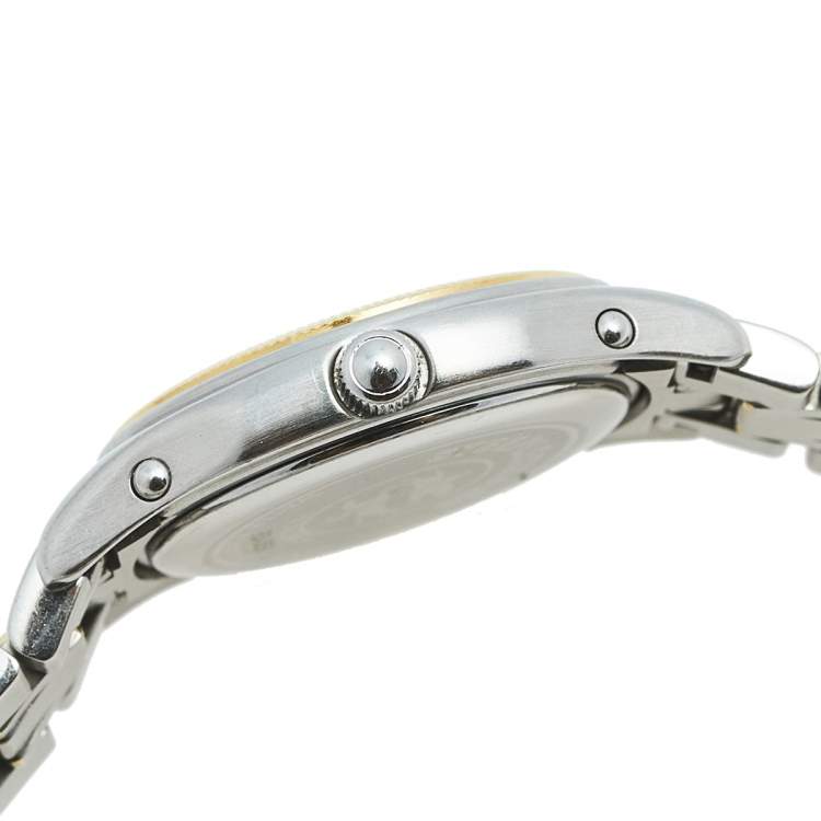 Pre Owned Concord White Two Tone Stainless Steel Steeplechase 15.36.260.4 Women's Wristwatch 26 mm