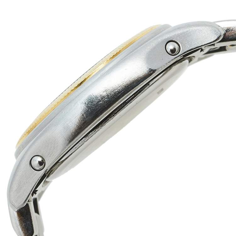 Pre Owned Concord White Two Tone Stainless Steel Steeplechase 15.36.260.4 Women's Wristwatch 26 mm
