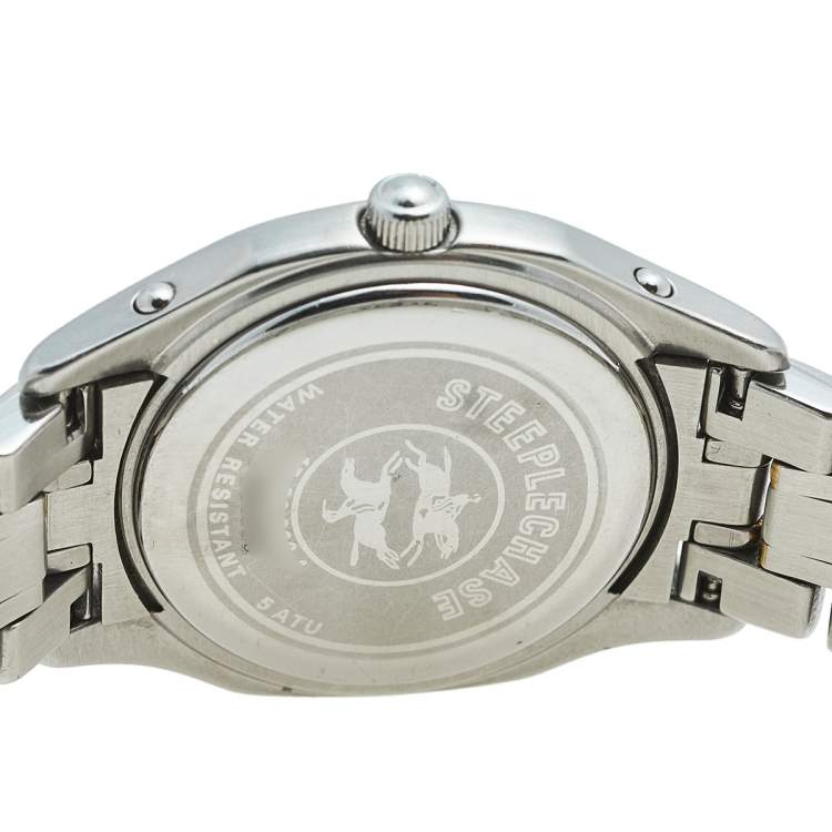 Pre Owned Concord White Two Tone Stainless Steel Steeplechase 15.36.260.4 Women's Wristwatch 26 mm