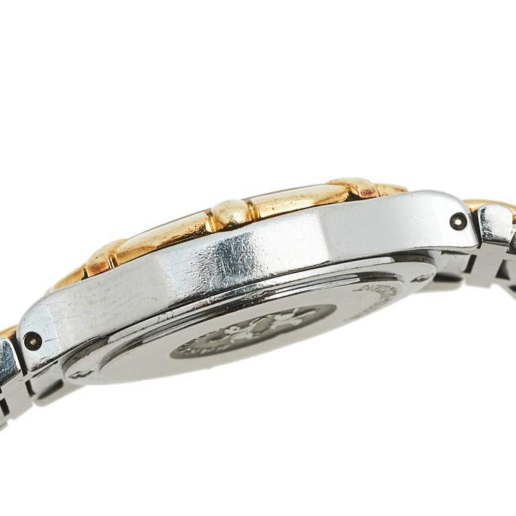 Pre Owned Concord White 18k Yellow Gold Stainless Steel Saratoga 15.73.287/1 Women's Wristwatch 23 mm