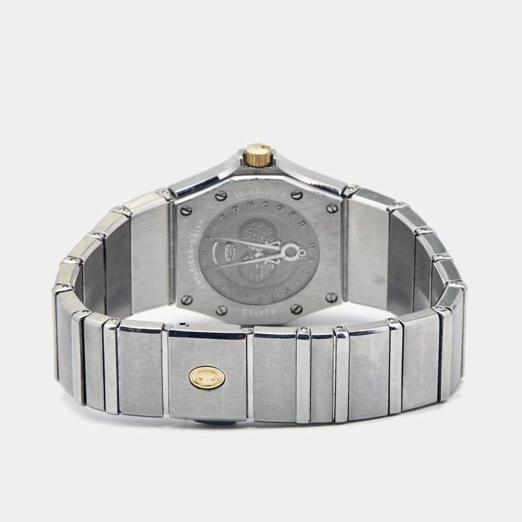 Pre Owned Concord White 18k Yellow Gold Stainless Steel Mariner 15.57.1500 Women's Wristwatch 27 mm