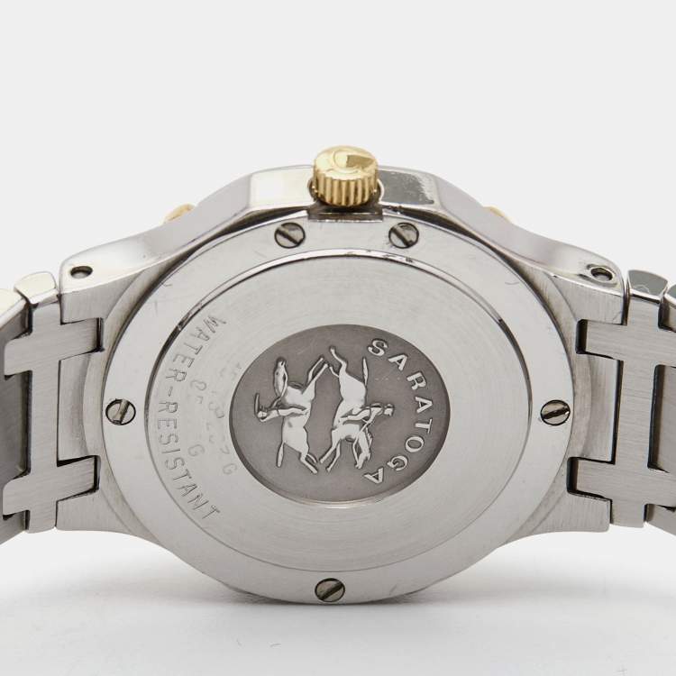 Pre Owned Concord White Two-Tone Stainless Steel Saratoga 115.73.287.G Women's Wristwatch 23 mm