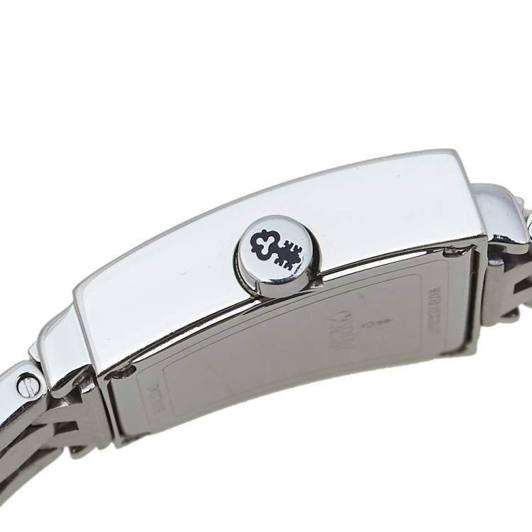 Pre Owned Corum Silver Stainless Steel Diamonds Trapeze 105.404.47 Women's Wristwatch 28 mm