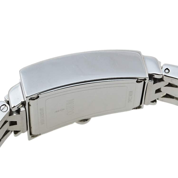 Pre Owned Corum Silver Stainless Steel Diamonds Trapeze 105.404.47 Women's Wristwatch 28 mm