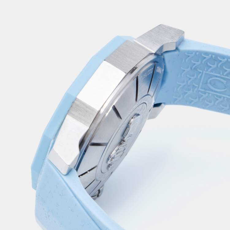Pre Owned Corum Blue Stainless Steel Diamond Rubber Admiral's Cup 082-953-47-F381-BC32 Women's Wristwatch 40 mm