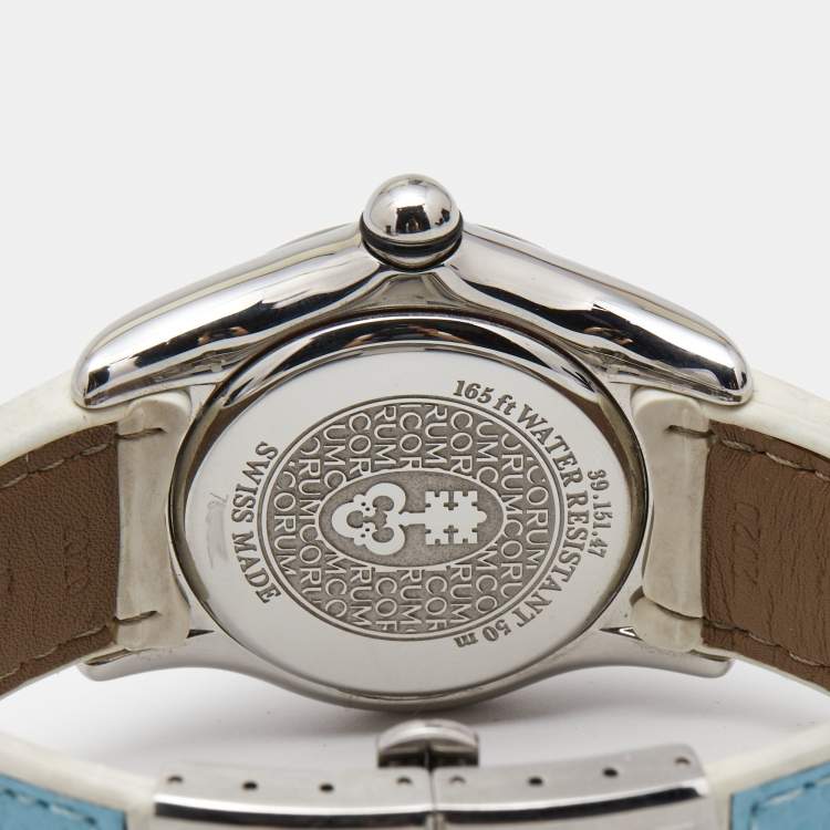 Pre Owned Corum Mother Of Pearl Stainless Steel Diamond Bubble 39.151.47 Women's Wristwatch 36 mm