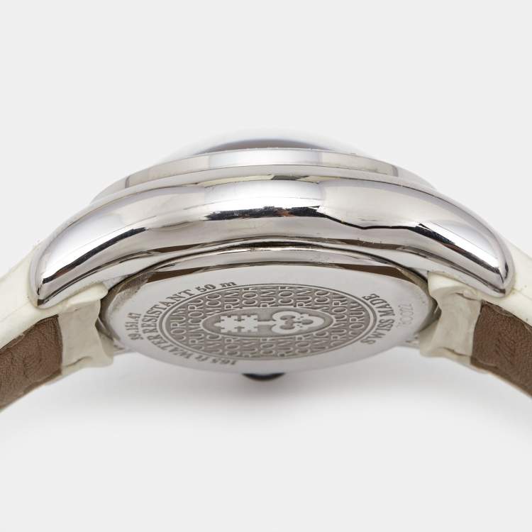 Pre Owned Corum Mother Of Pearl Stainless Steel Diamond Bubble 39.151.47 Women's Wristwatch 36 mm