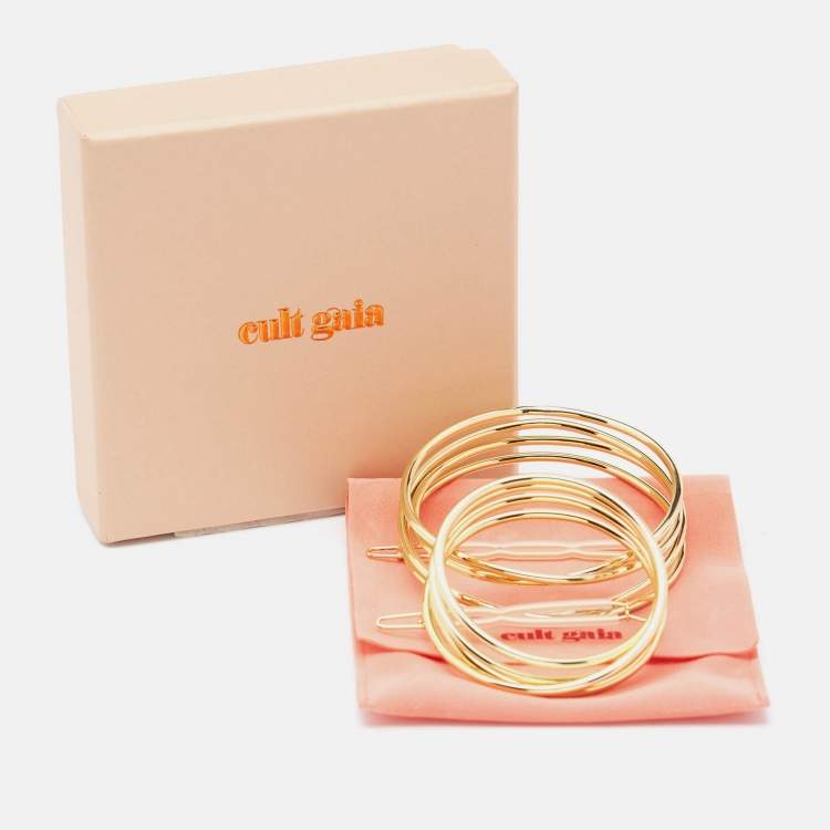 Pre Owned Cult Gaia Gold Tone Circle Hair Clip