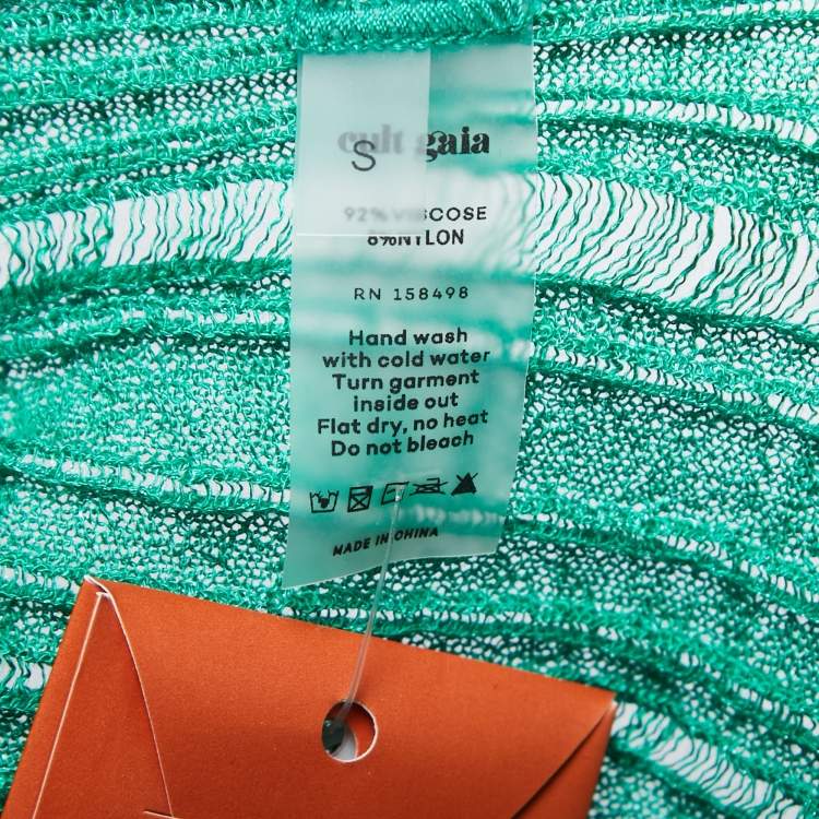 Pre Owned Cult Gaia Green Knit Top & Pants Set S/M