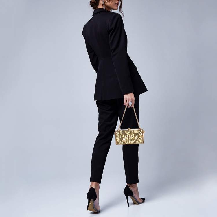 Pre Owned Cult Gaia Gold Acrylic Hajar Shoulder Bag