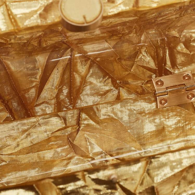 Pre Owned Cult Gaia Gold Acrylic Hajar Shoulder Bag