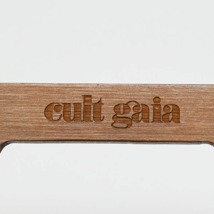 Pre Owned Cult Gaia Brown Bamboo Small Ark Clutch