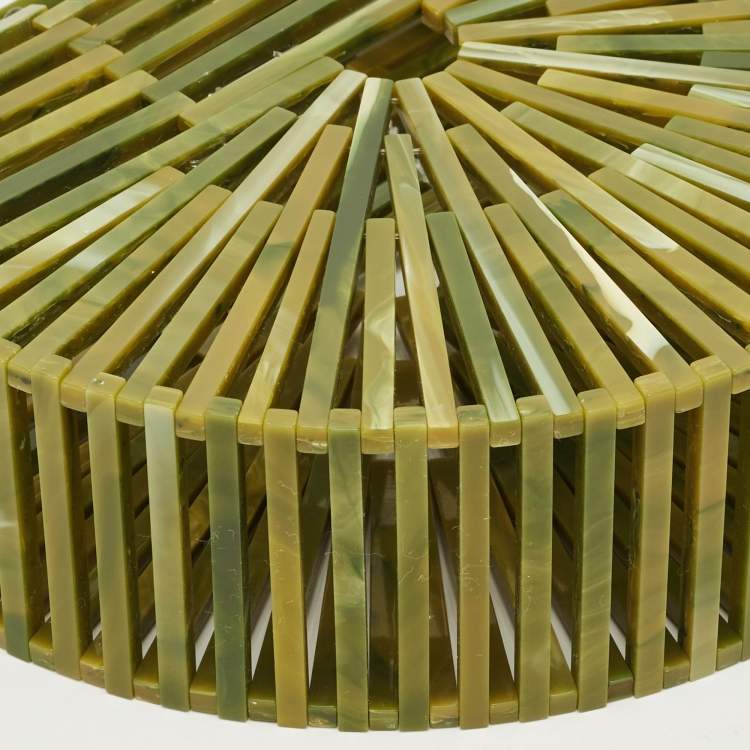 Pre Owned Cult Gaia Green Acrylic Mini Ark Clutch