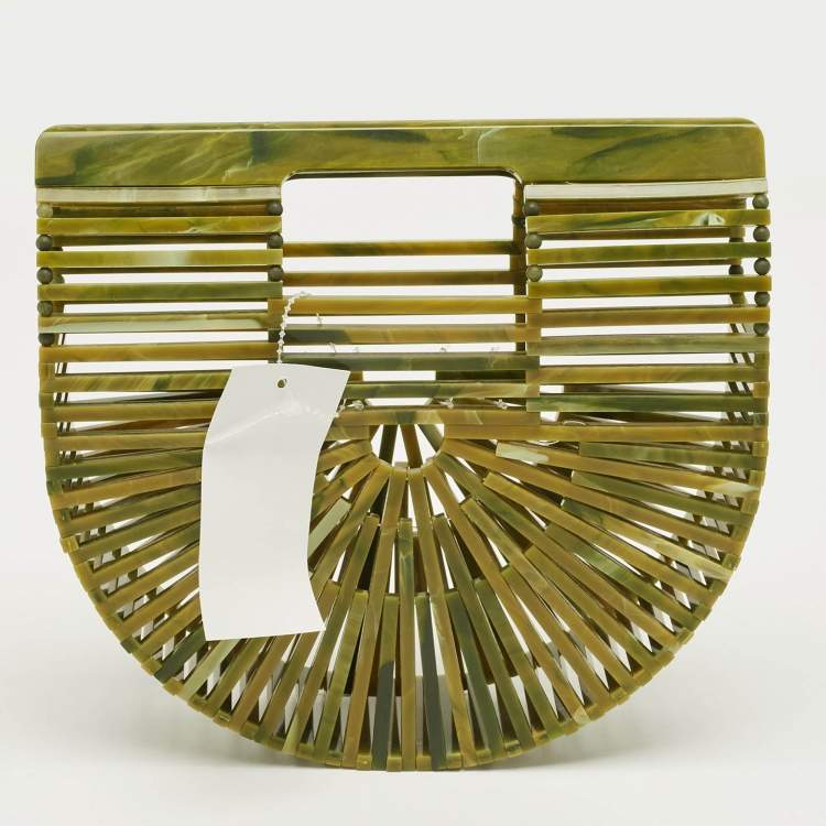 Pre Owned Cult Gaia Green Acrylic Mini Ark Clutch