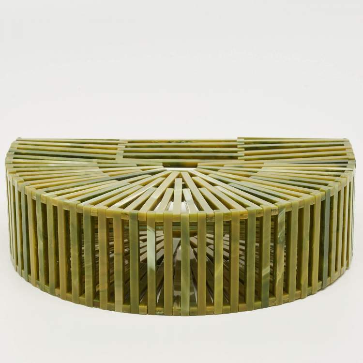 Pre Owned Cult Gaia Green Acrylic Mini Ark Clutch