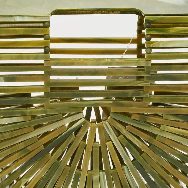 Pre Owned Cult Gaia Green Acrylic Mini Ark Clutch