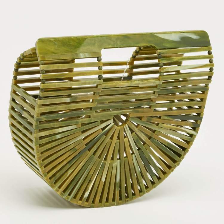 Pre Owned Cult Gaia Green Acrylic Mini Ark Clutch