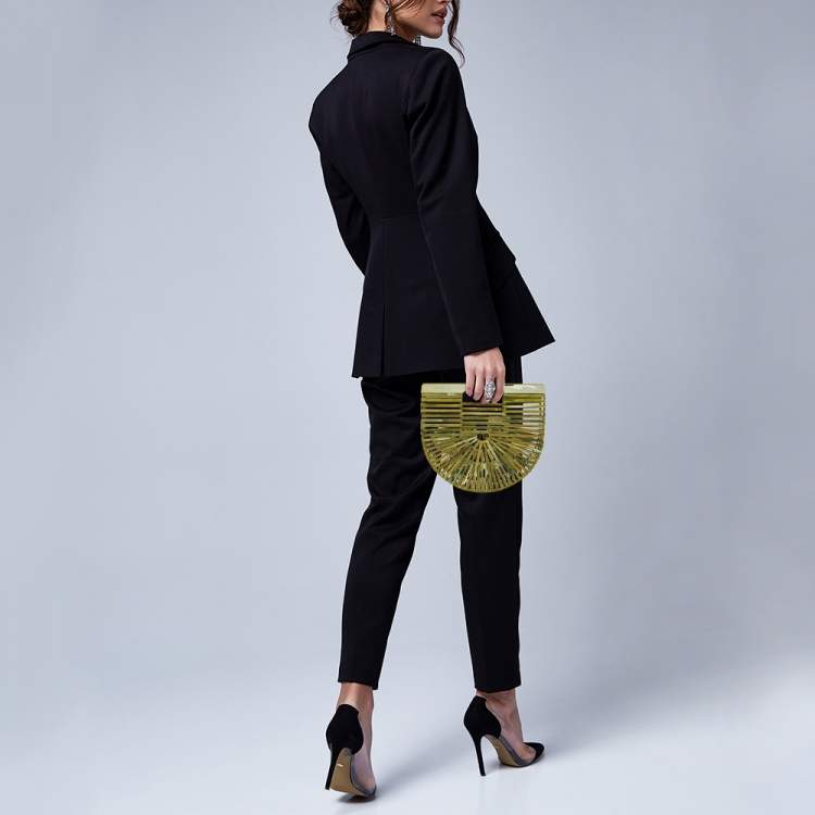 Pre Owned Cult Gaia Green Acrylic Mini Ark Clutch