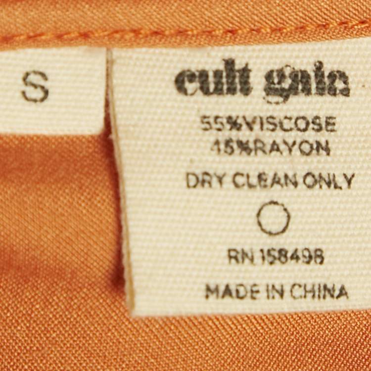 Pre Owned Cult Gaia Orange Viscose Blend Cut-Out Detail Midi Dress S