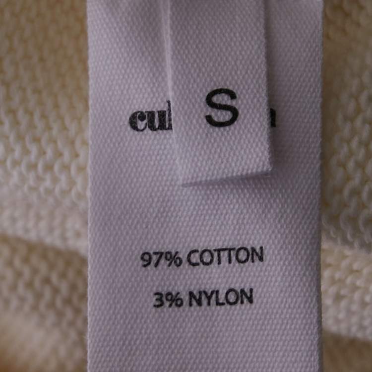 Pre Owned Cult Gaia Cream Patterned Knit Cotton Maxi Dress S