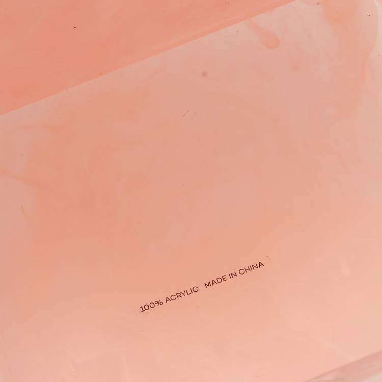 Pre Owned Cult Gaia Pink Marble Print Acrylic EOS Box Bag