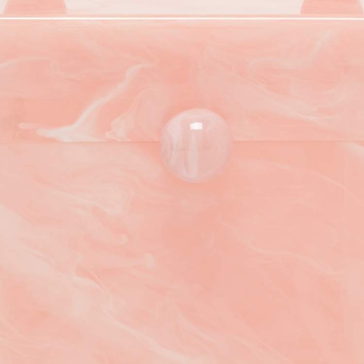 Pre Owned Cult Gaia Pink Marble Print Acrylic EOS Box Bag